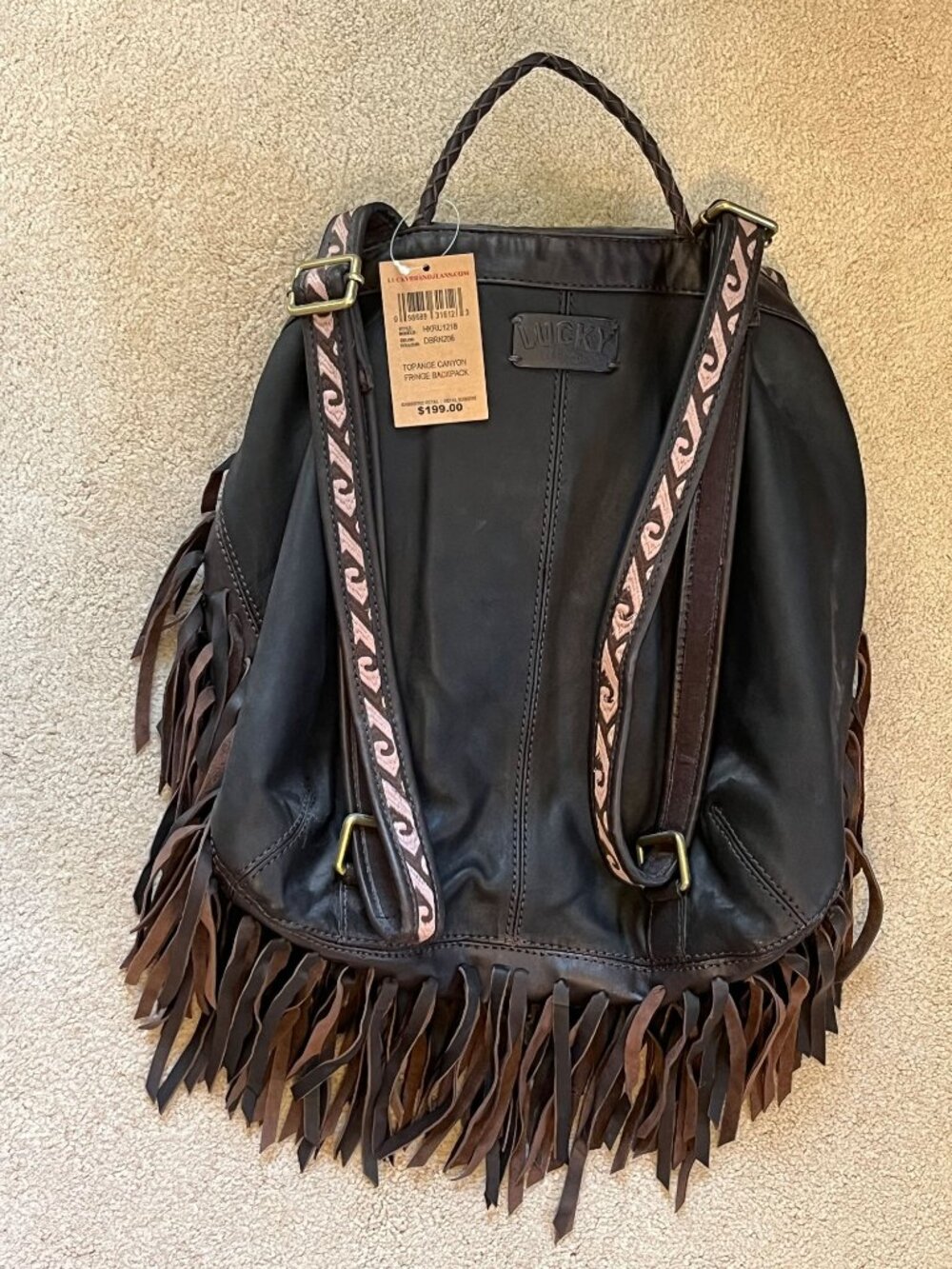 Fringed Leather Backpack - Picture 6 of 8